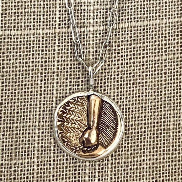 EARTH Zodiac Element Sign Symbol Bronze Coin Charm 925 Sterling Silver Necklace - Picture 2 of 14